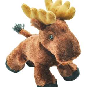 Brown Hug'Ems Mini Moose plush with soft tan antlers.