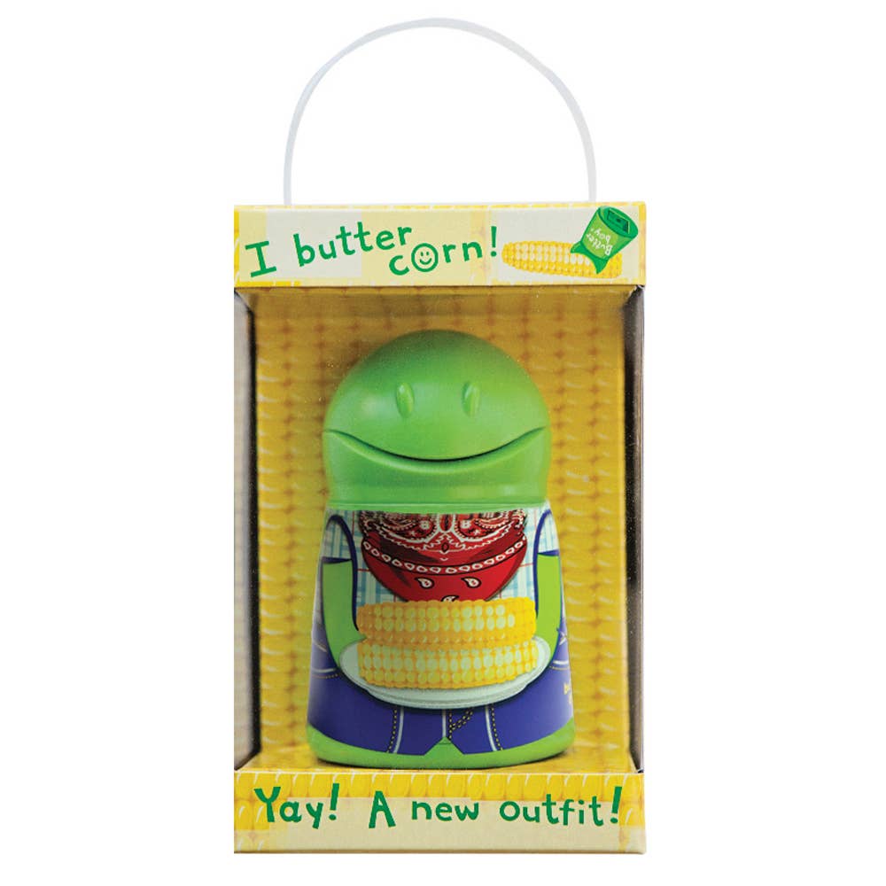 Green Butter Boy corn butterer in a handled carrying case.